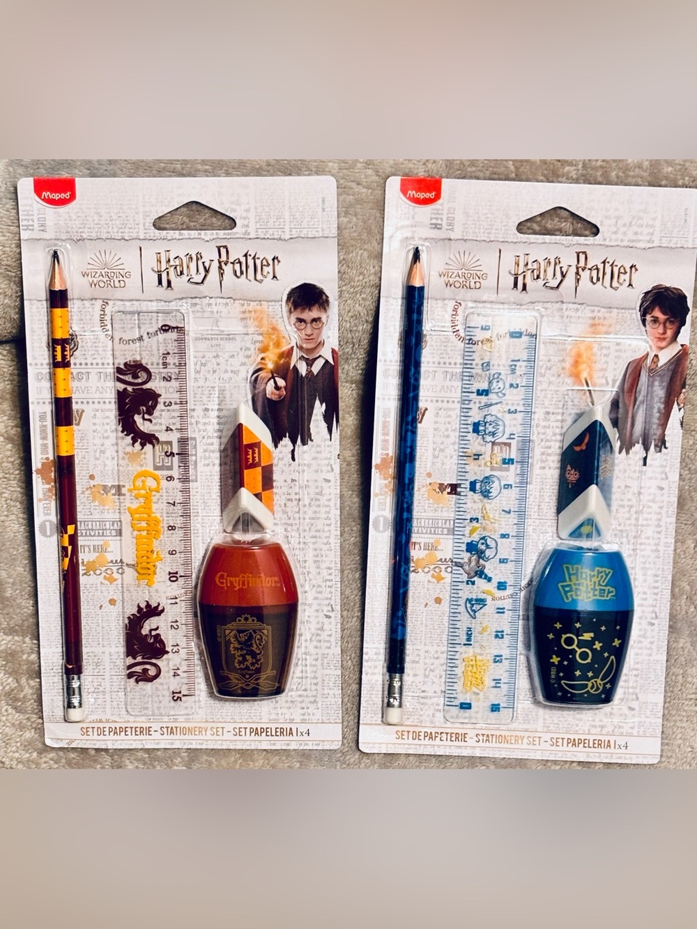 Pair of Harry Potter 4-Piece Stationary Sets